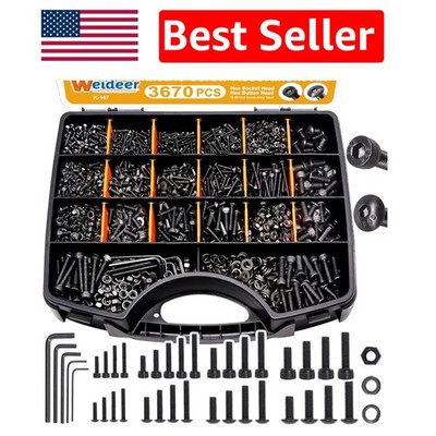 Ultimate 3670pcs Metric Screw Assortment with High-Quality Materials & Wrenches
