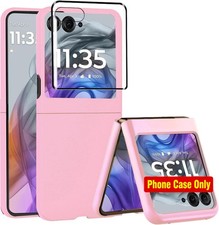 Motorola Razr 2024 Case with Screen Protector, Slim Thin Hard PC Shockproof Cove