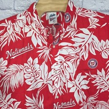 Reyn Spooner Aloha Men Red Washington Nationals MLB Hawaiian Shirt Cotton Sz 3XL