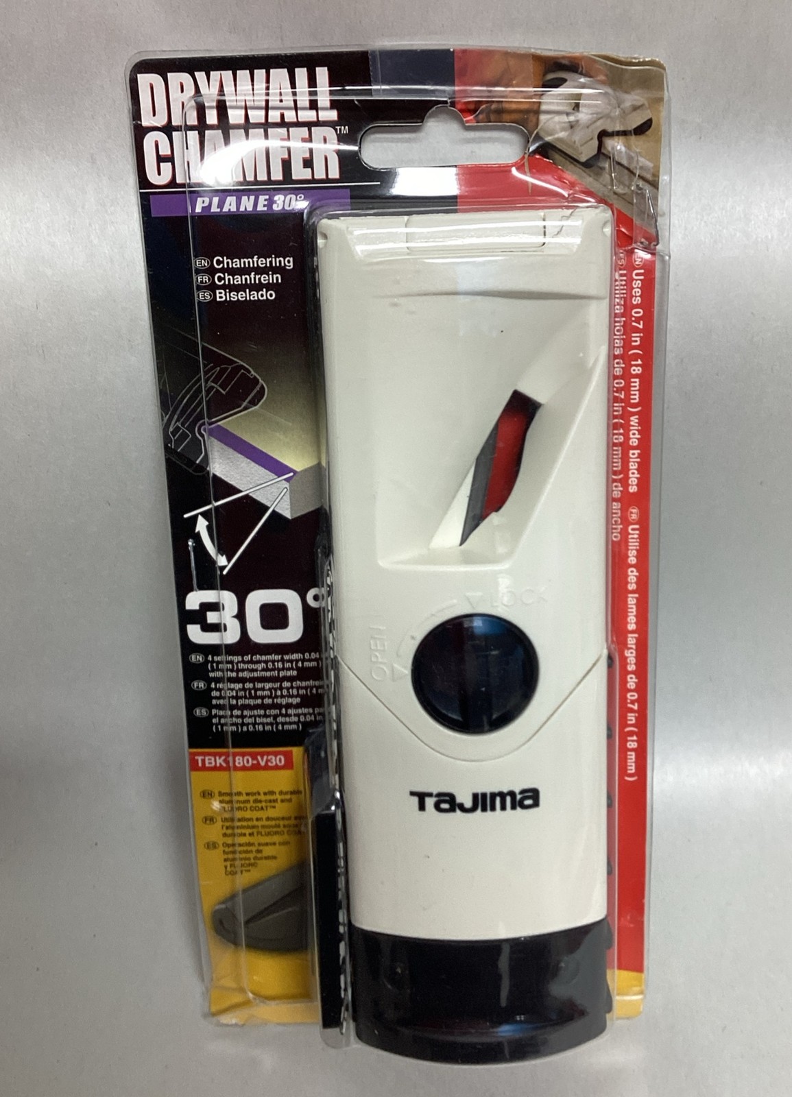 Tajima Tools TBK180-V30 Drywall Chamfer Plane 30 Degree