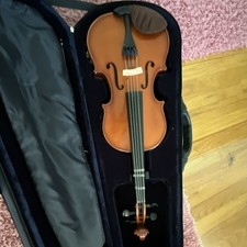 Acoustic Violin Brown Varnish 4-String Right Handed with Chinrest  Hard Case