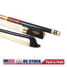 Violin Bow 4/4 Carbon Fiber Violin Bow Straight Ebony Frog Pernambuco Level