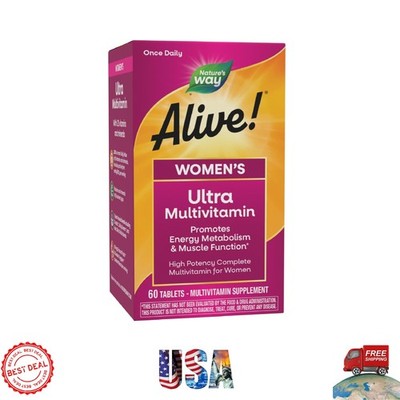 Alive! Women's Daily Ultra Multivitamin - 60 Tablets for Energy & Wellness