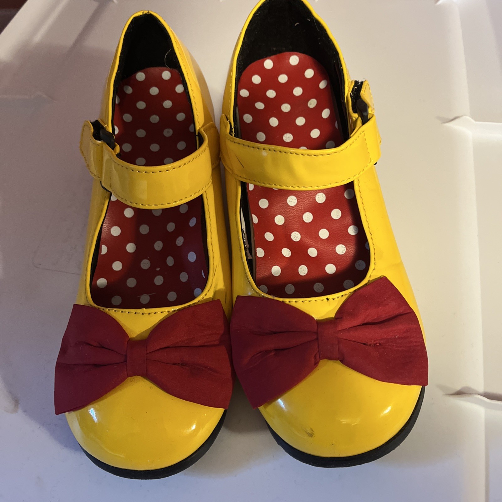 PANTOFOLA D’ORO Ciabatta gialla e rossa Minnie Mo Mary Jane in ecopelle verniciata Wmn taglia 5