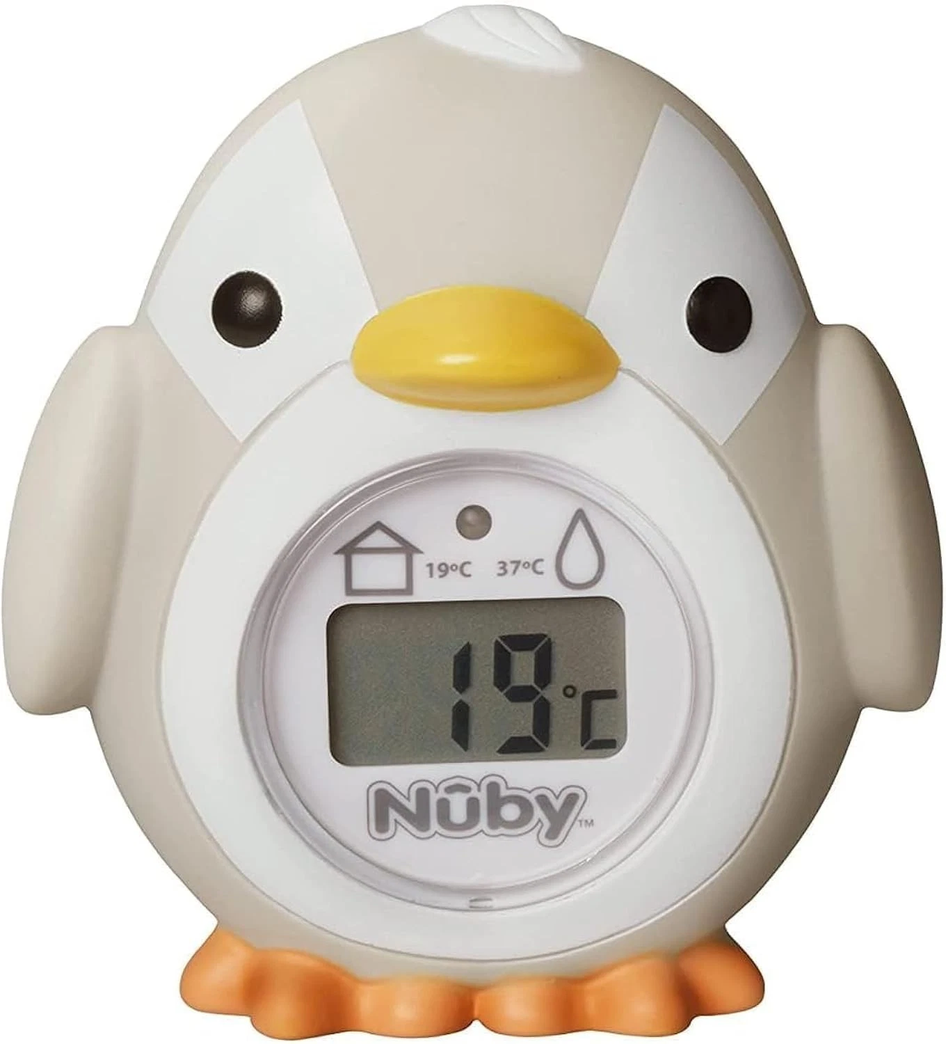 Nuby Penguin Baby Bath Thermometer - Digital with LCD Screen BPA Free from