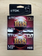  TWO TDK Hi8 120 MP Video Cassette - Black P6-120HP 