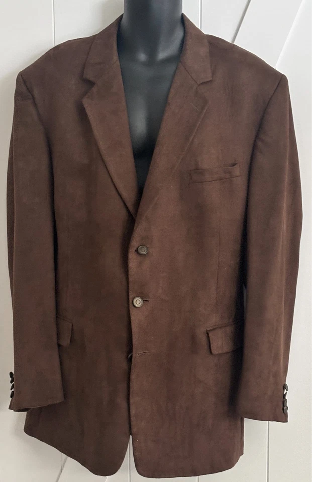 Abrigo Deportivo Gianfranco Ruffini Italia Gamuza Marrón Chocolate 48/50 Hecho en Columbia Foto 2 de 4