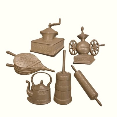Vintage Metal Wall decor coffee grinder kettle bellows churn rolling pin Teapot