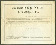 Crescent Lodge Odd Fellows E Hartford CT application