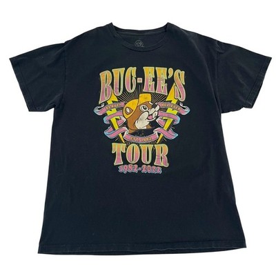 Bucees World Tour Graphic Tee Black Multicolor Band Shirt Novelty Size Large