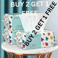 100PCS Disposable Thick 100% Cotton Face Towel Make Up Soft Removing Wipes Dry C