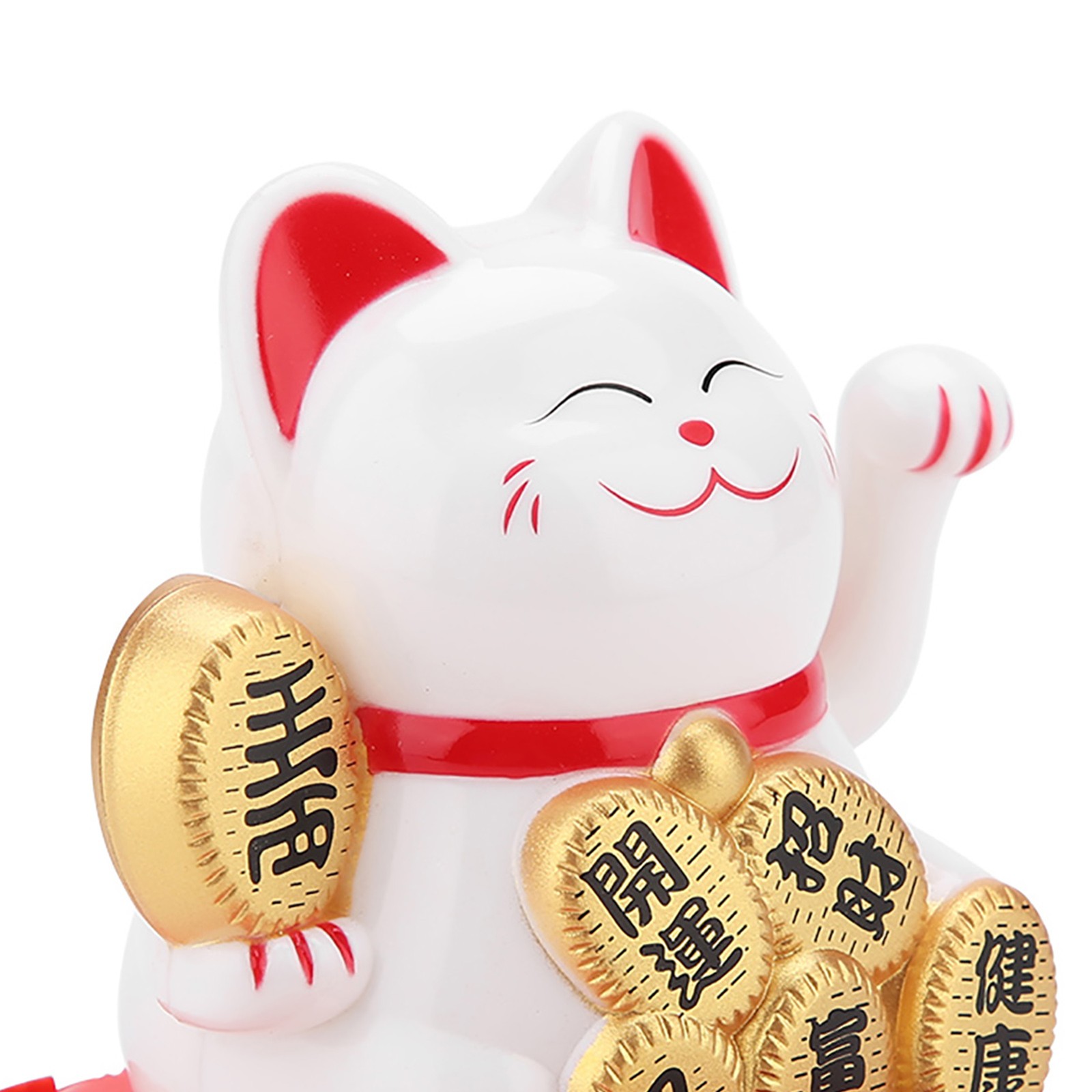 Maneki Neko Solar Powered Waving Hand Lucky Beckoning Fortune Cat Home Car NEW