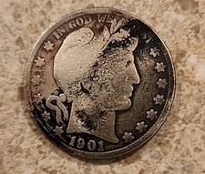 1901 BARBER QUARTER  - Looks To Be Rubbed Down. Msybe Someone Lucky Coin Lot35