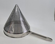 Vintage Stainless Steel Chinois China Cap Cone Strainer Sieve 8" Kitchen Tool