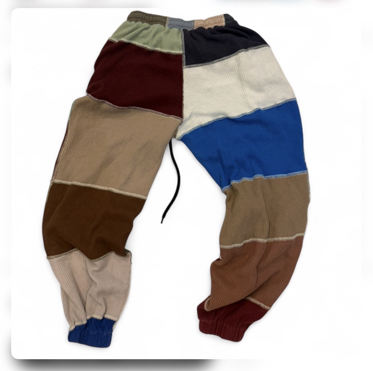 Multicoloured patchwork sweatpant joggers Missing… - image 2
