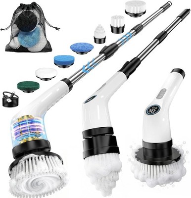 Electric Spin Scrubber Rechargeable IPX7 3000mAh 7 Brush Heads 2 Speed