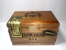 Empty Wood Cigar Box Arturo Fuente Flor Fina 8-5-8 Maduro Dominican Republic