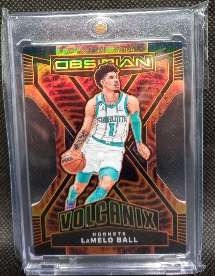 Lamelo Ball SSP case hit 2022 Panini Obsidian Volcanix nice card higher end