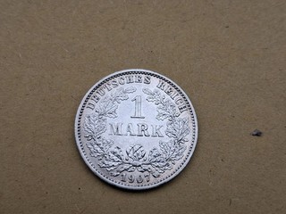 1 mark kaiserreich silber 1907 E/stgl.