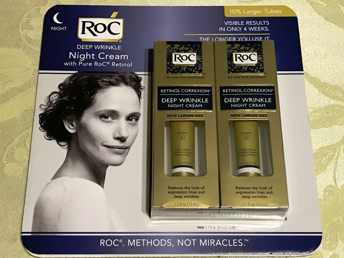RoC Retinol Correxion Deep Wrinkle Night Cream 2-Pack of 1.1 Oz
