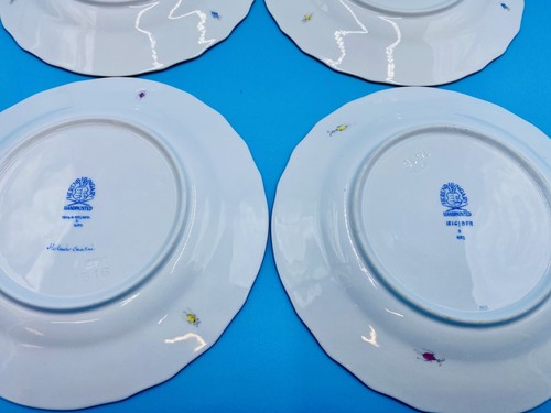 HEREND PORCELAIN HANDPAINTED FRUIT & FLOWERS DESSERT PLATES 1516/BFR (4pcs.) - Picture 9 of 9