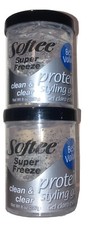 NEW Lot Of 2 Softee Super Freeze Protein Hair Styling Gel, Clean Clear 8 Oz