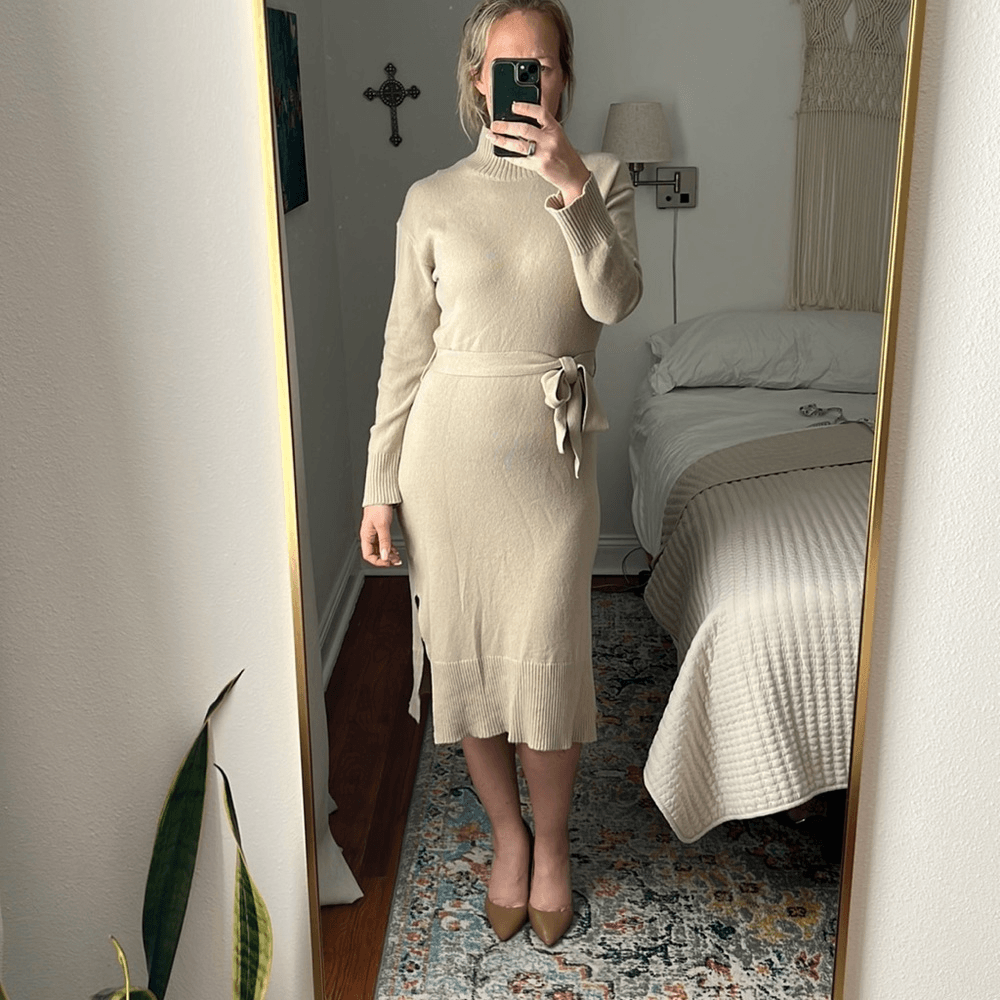 wedding guest midi dresses with sleeves Elegant Glittery V-Neck Long Sleeve Midi Wedding Guest Dress