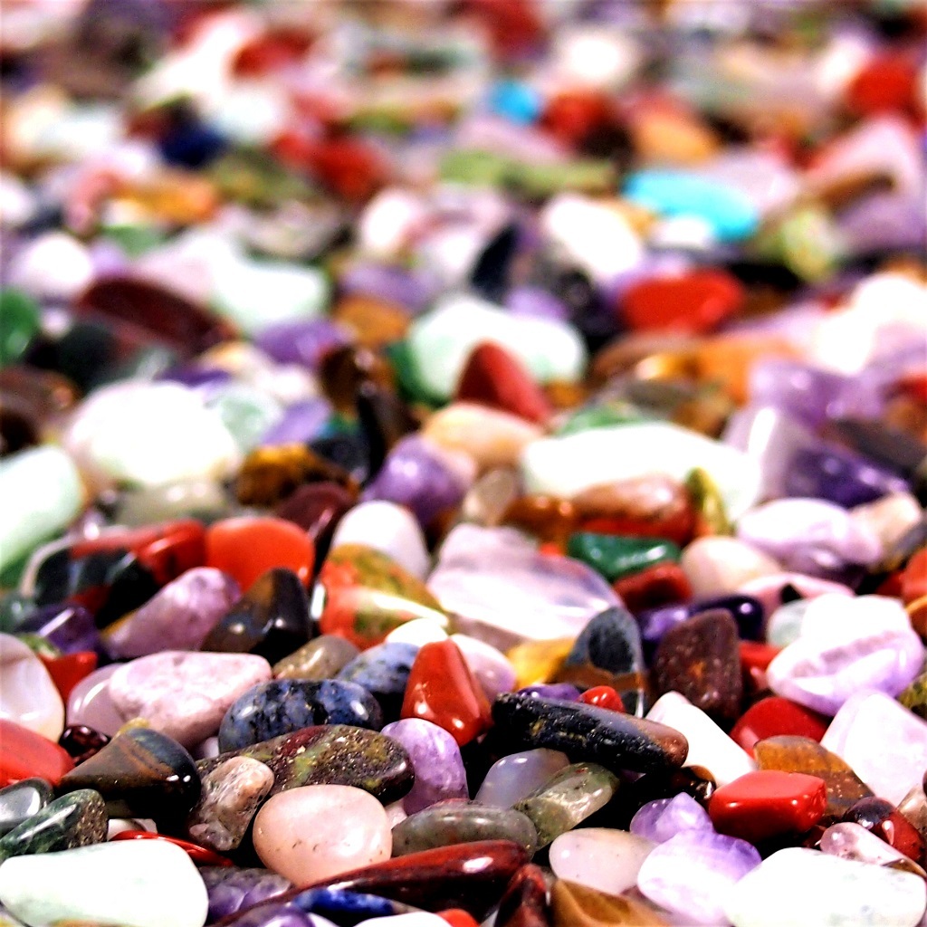 60 Stück Edelstein Trommelsteine - Bunte Achat Mischung 9-15mm