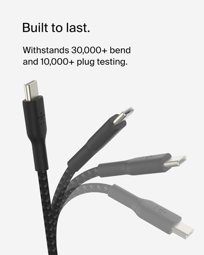 Belkin BoostCharge Braided USB-C to USB-C Cable (6.6ft) (OPEN BOX) - 第 6/9 張圖片