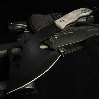 Short handle axe, bone cutter, thick resistant, stainless steel defense knife