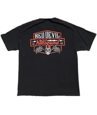Red Devil HELLBOUND RACER Graphic T-Shirt Men’s XL Black Skull Heavy Cotton