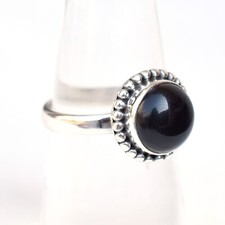 925 Sterling Sivler Black onyx Ring, Handmade Silver Onyx Ring Size 8 US-ONX005
