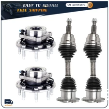 4WD Front CV Axle Shaft Wheel Hub Kit For 2001-2006 Chevrolet Silverado 3500