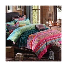 Boho Duvet Cover King, Microfiber 3 Pieces King Boho Bedding Set, 1 Duvet Cov...