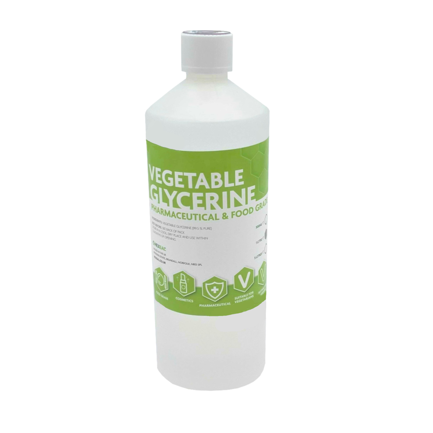 Hexeal VEGETABLE GLYCERINE | 1L | 100% Vegan & Natural | FCC Food Grade