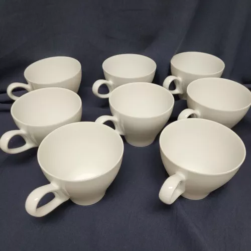 Vtg Mikasa Sophisticate White China Coffee/Tea Cup K1990 Set Of 8 A+