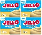 JELL-O Sugar Free Banana Cream Pudding Pie Filling Dessert Mix 0.9 oz (4 Boxes)