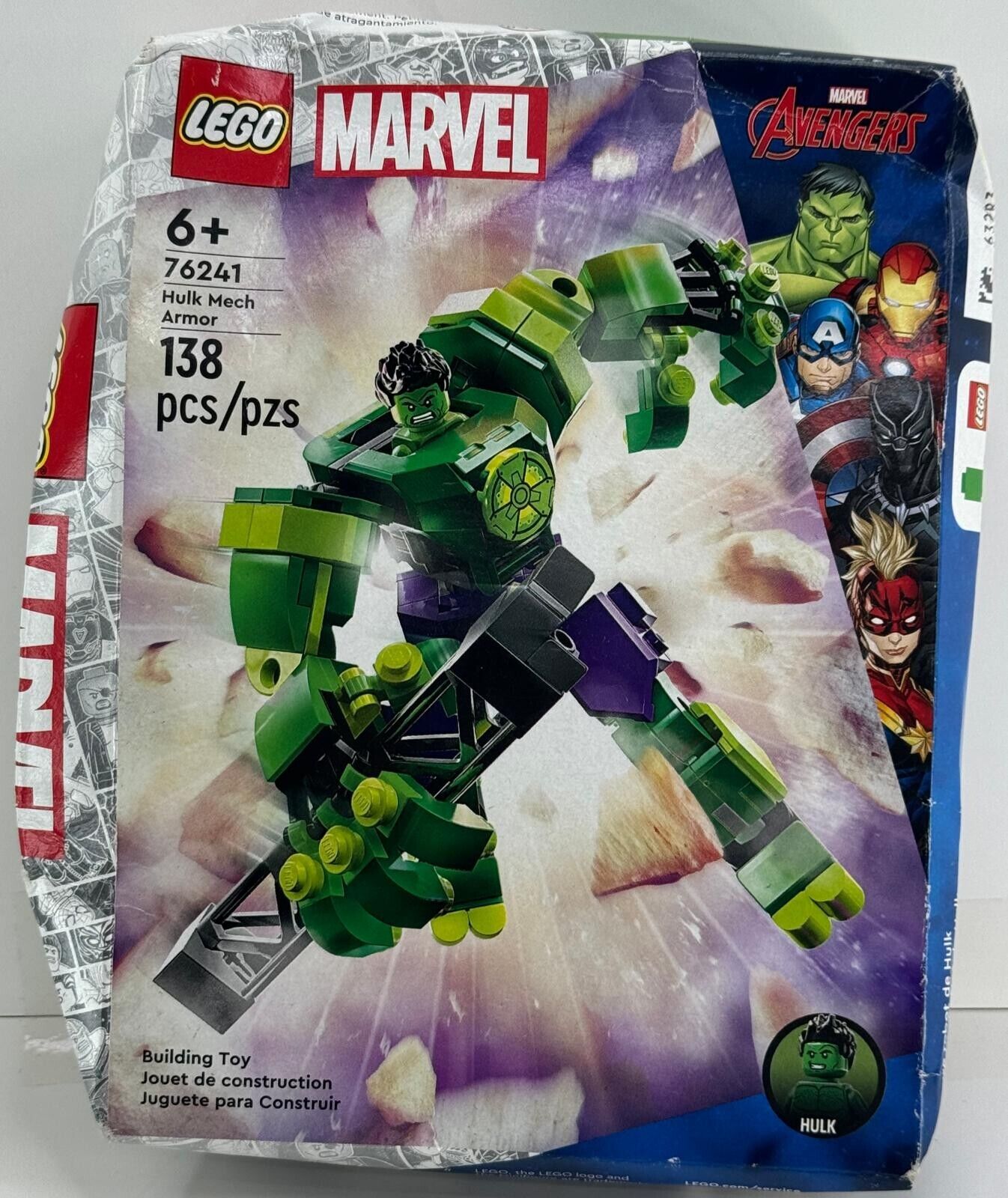 LEGO Marvel Hulk Mech Armor 76241-BOX DAMAGE
