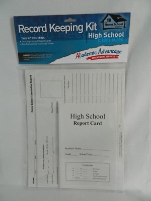 Homeschool Record Keeping High School Kit, use w. Homeschool BJU, ABeka, Etc