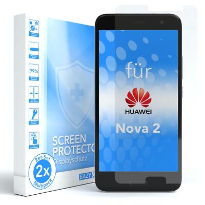 EAZY CASE 2x Displayschutzglas für Huawei Nova 2 Schutzglas Hart Glasfolie 9H