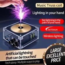 Tesla Coil Speaker with Handheld Lighting Modes - Transparent