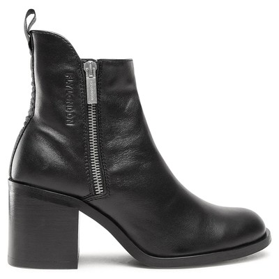 Fly London Womens Boots ADER912FLY Casual Zip-Up Pull-On Ankle Heel Leather