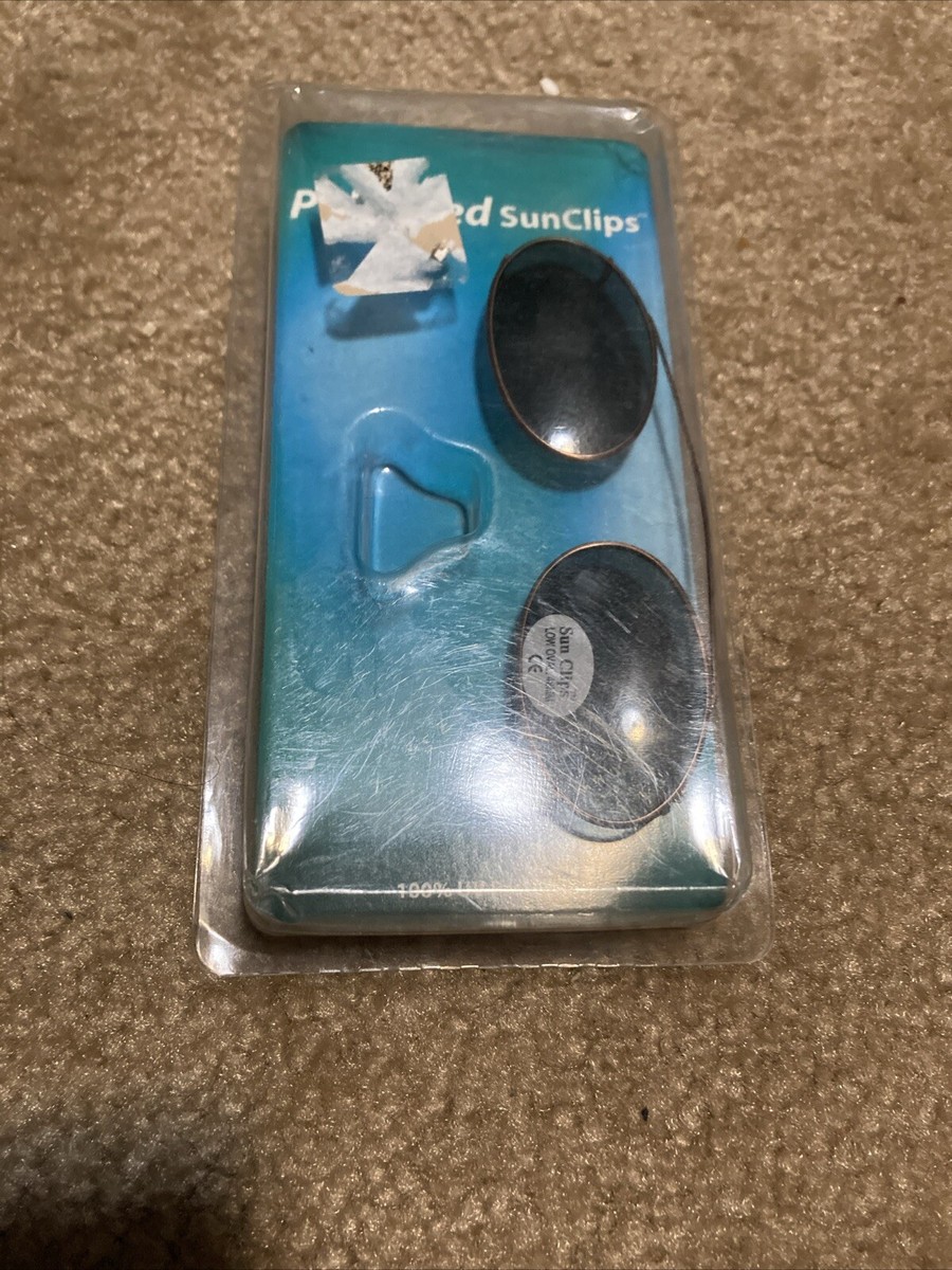 Vintage Hilco SunClips bronze Ellipse 48mm Polarized Unisex Clip on  Sunglasses