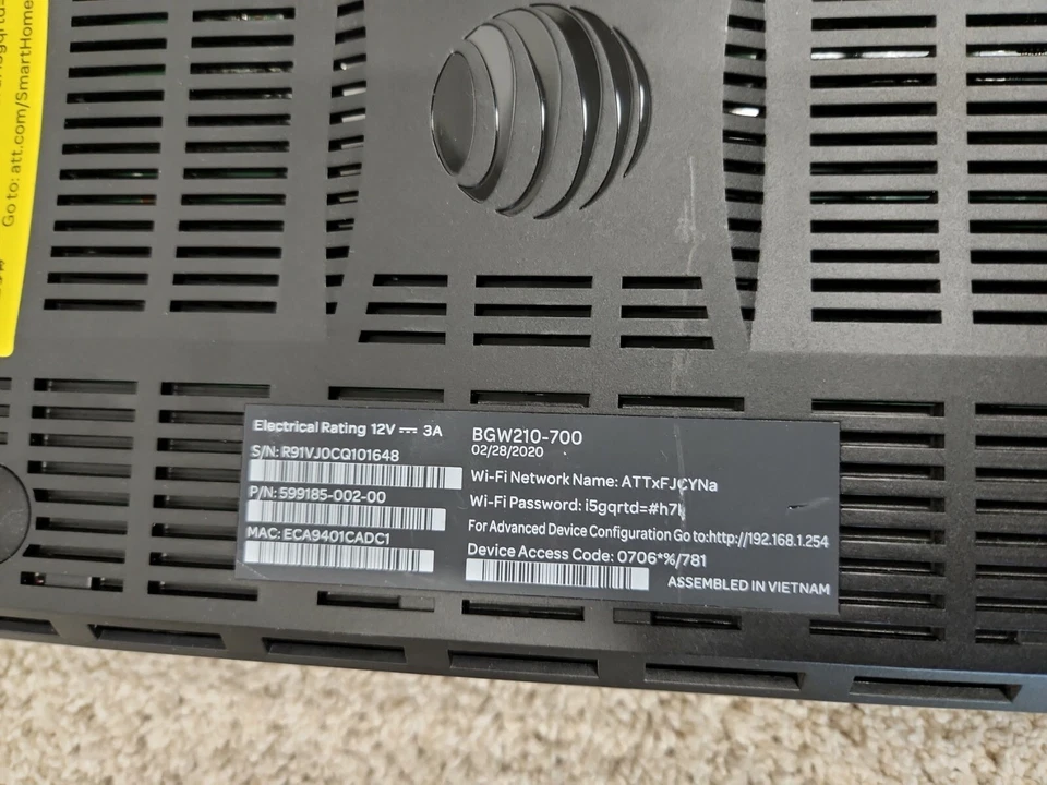 AT&T Arris BGW210-700 Broadband Gateway WiFi Modem Router - Image 3 of 4