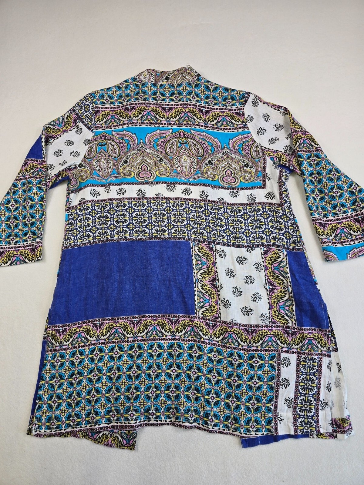 Chicos Patchwork Open-Front Linen Jacket Duster C… - image 4