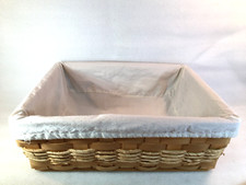 Woven Wicker Rectangular BasketW/Cloth Lining