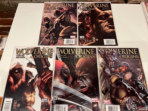 Wolverine Origins 21, 22, 23, 24, 25 vs. Deadpool run Rare Newsstand Variants