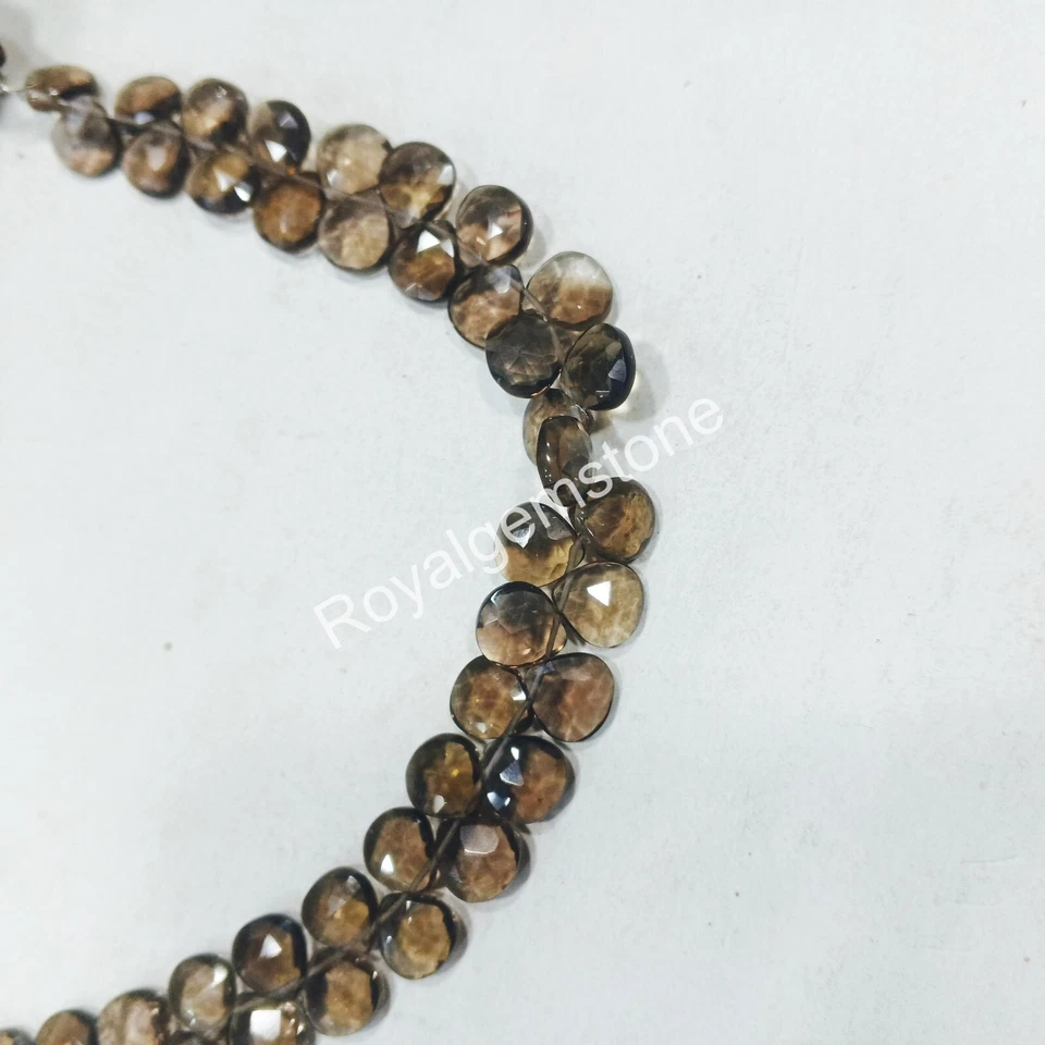 AAA++Smoky Quartz Heart Shape Faceted Cut Stones for Jewellery Making - Image 3 of 4