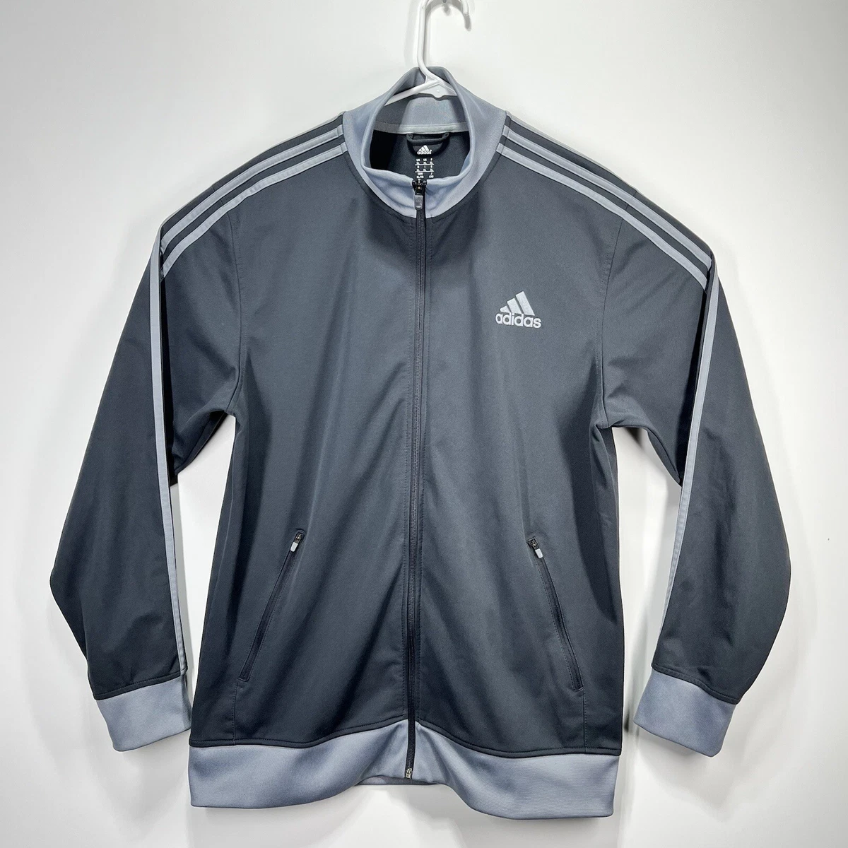 Adidas Mens Track Jacket Adult XL Gray Full Zip Outdoors