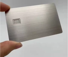 Heavy Metal Stainless Steel Credit Card Blank w/ Chip Slot & Mag Strip Silver